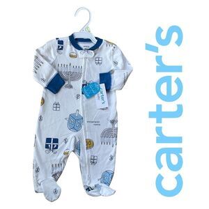 Carter’s Baby Boys & Baby Girls Hanukkah 2 Way Zip Sleep & Play Size 3 Mo NWT